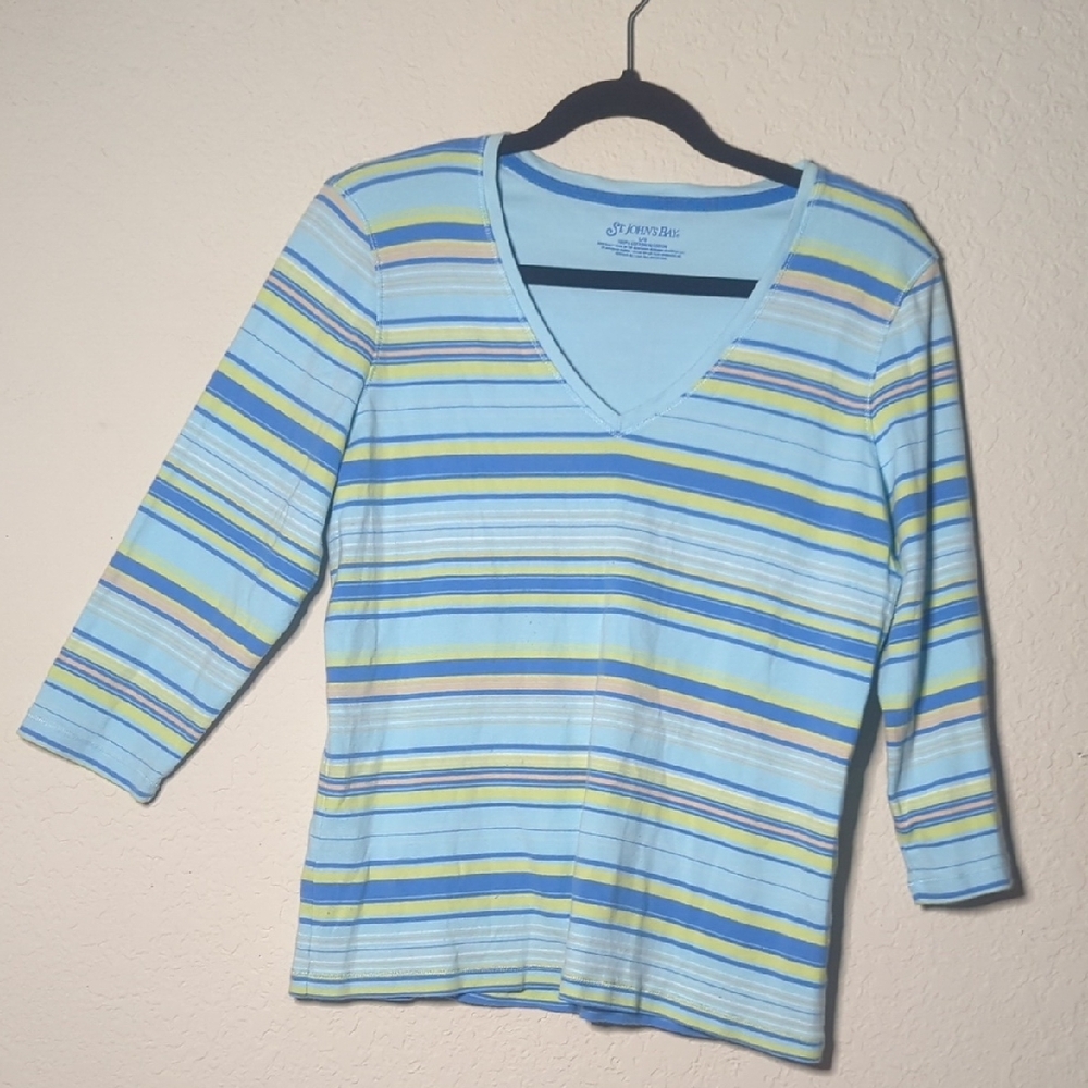 Striped V-Neck Top